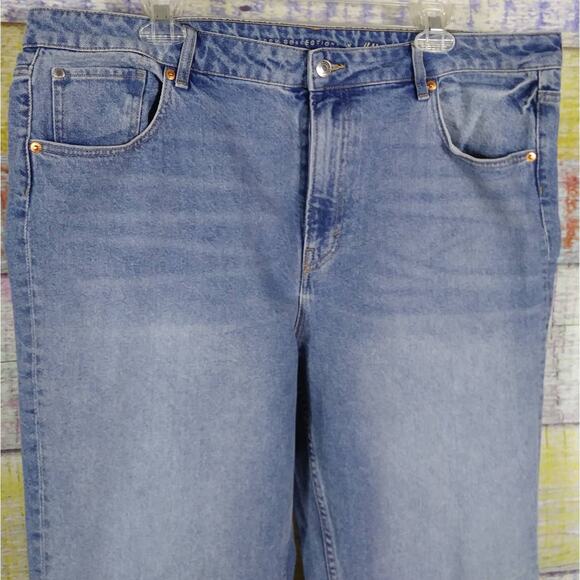 Brock Collection x H&M blue denim straight leg plus size 18 pants - Picture 3 of 8